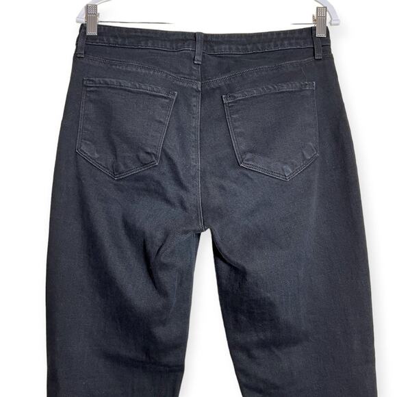 L'AGENCE High-Rise Flare Black Bell Bottom Jeans SIZE 30 Noir Black Stretch - Picture 6 of 8